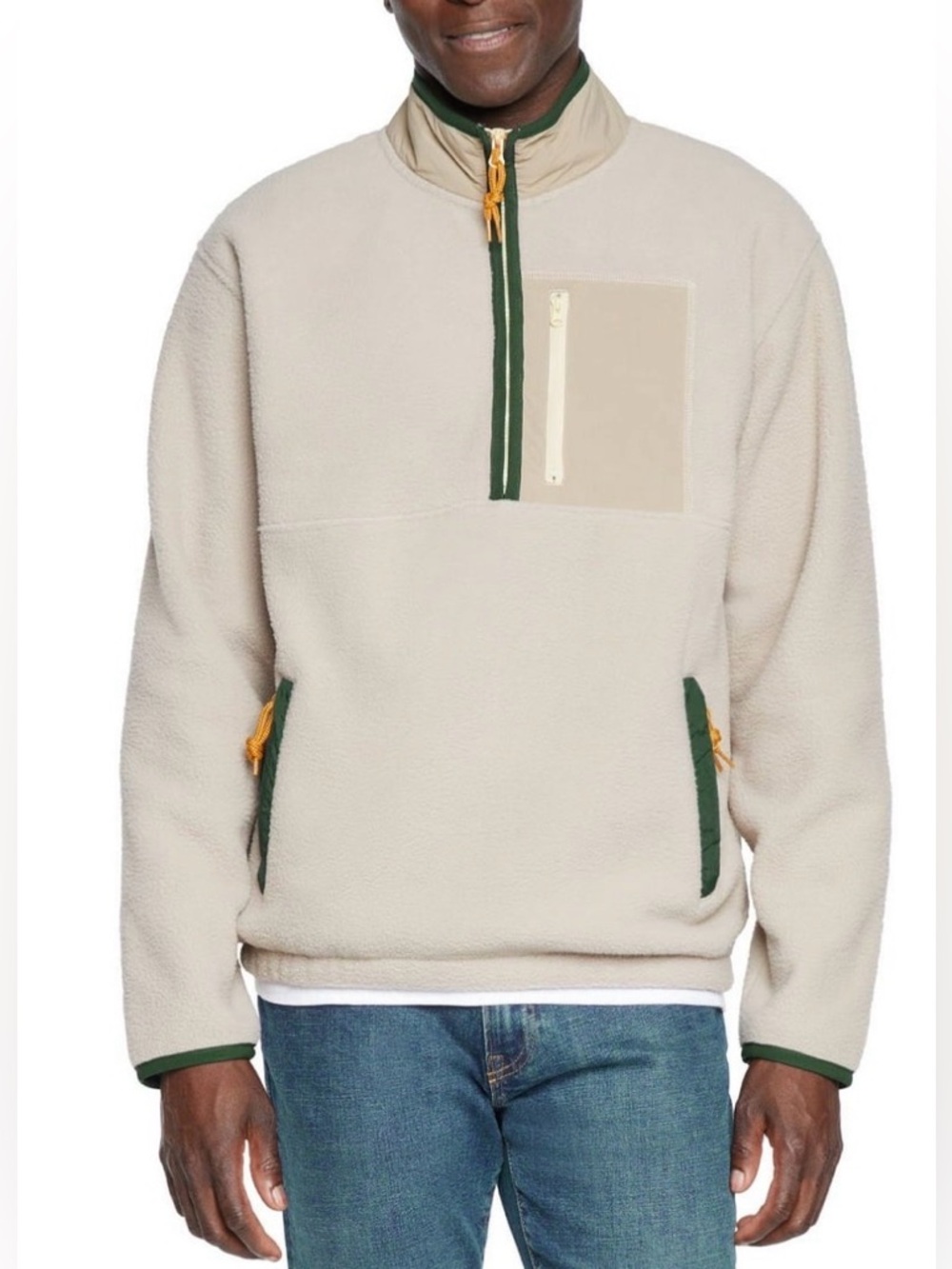 Gap Men’s Soft Half Zip Fleece Pullover Sweater Cream Colored Size 3XL NWT